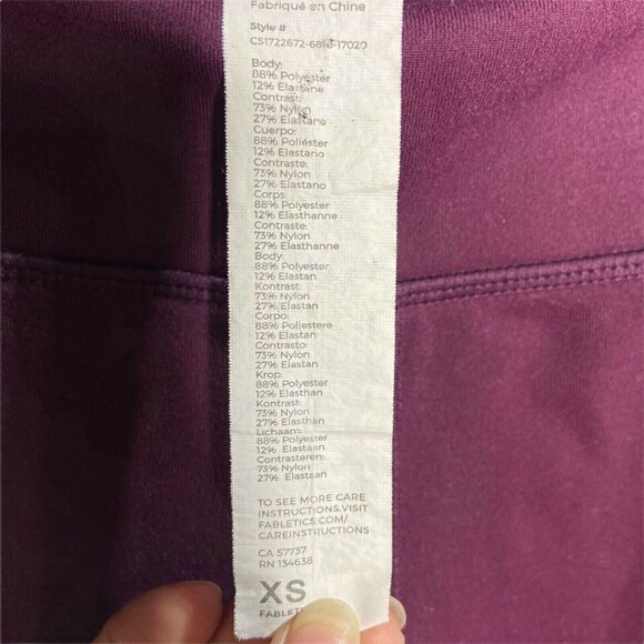 Fabletics On-The-Go High-Waisted Legging Womens size XS Color Plum - Picture 6 of 11